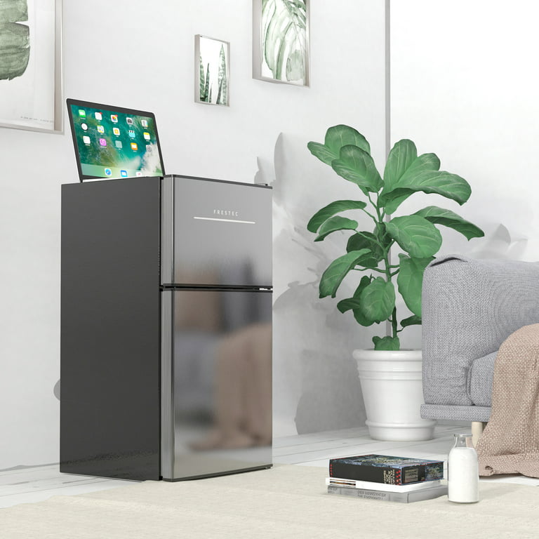 3.2Cu.Ft Mini Fridge with Freezer - Small Refrigerator for Bedroom, Office,  Dorm, Apartment with Reversible Single Door & Te - AliExpress