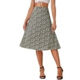 thumbnail image 1 of Falda Midi A-Line Floral de Chiffon Vintage para Mujeres INSPIRE CHIC XL Albaricoque Negro, 1 of 6