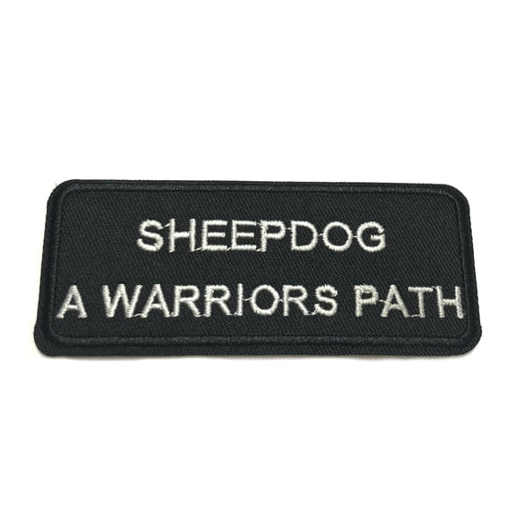 Sheepdog A Warrior's Path 4" W x 1.5" T Iron/Sew On Decorative Patch