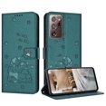 thumbnail image 2 of Flip Case for Samsung Galaxy Note 20 Ultra PU Leather Wallet Case with RFID Blocking Card Slot & Cash Pocket Magnetic Clasp Stand Function Cover Cat Patterned with Wrist Strap Phone Case,Darkgreen, 2 of 9