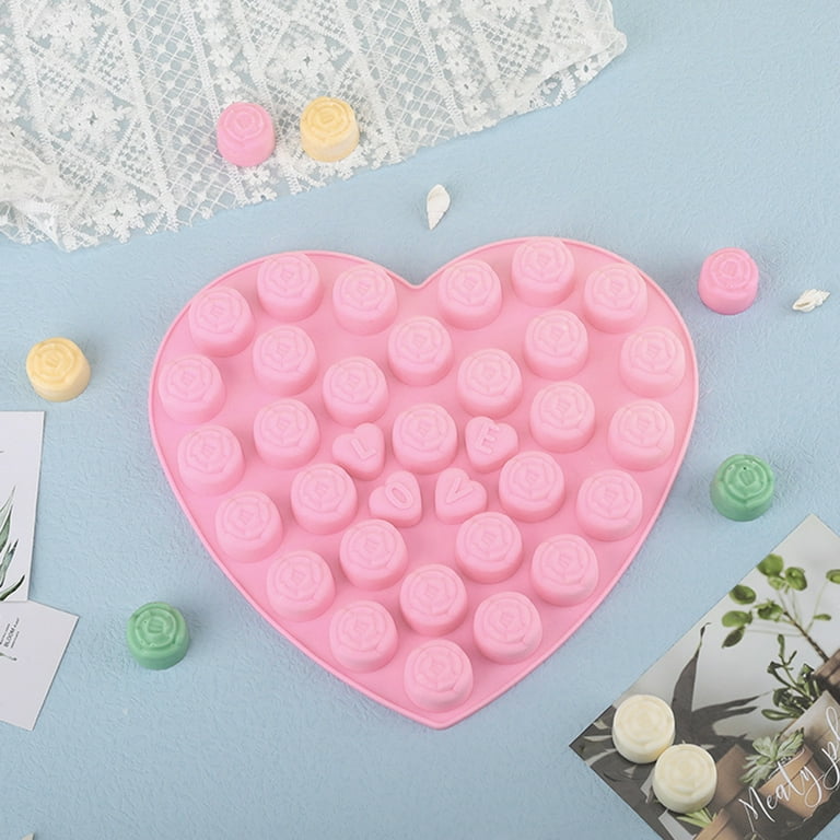 2PCS Valentine's Day Silicone Molds, 6 Heart Design Silicone Molds,  Non-Stick Baking Molds for DIY Valentine's Day Chocolate, Candy, Gummy, Ice  Cubes