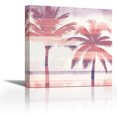 thumbnail image 1 of Beachscape Palms III Pink Purple - Contemporary Fine Art Giclee on Canvas Gallery Wrap - wall décor - Art painting - 36 x 36 Inch - Ready to Hang, 1 of 2