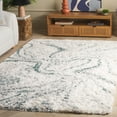 thumbnail image 2 of SAFAVIEH Fontana Danita Modern Shag Area Rug, Ivory/Green, 5'3" x 7'6", 2 of 7