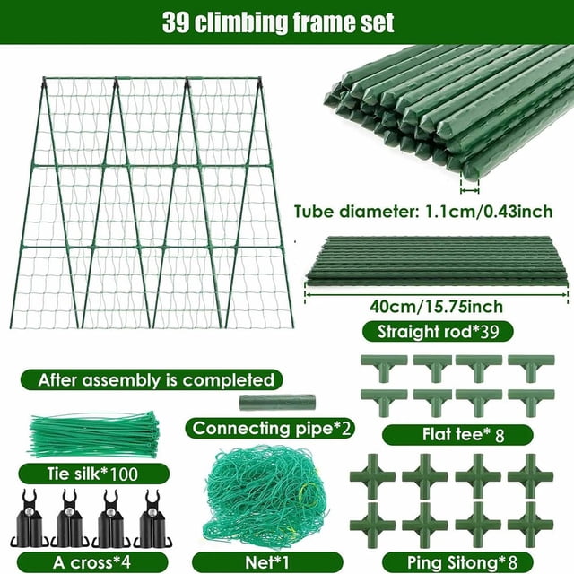 1 Set A-shaped Metal Cucumber Trellis: Easy Installation Plant Support!