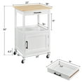 Yaheetech Rolling Kitchen Island Cart with Wood Top and Wheels for