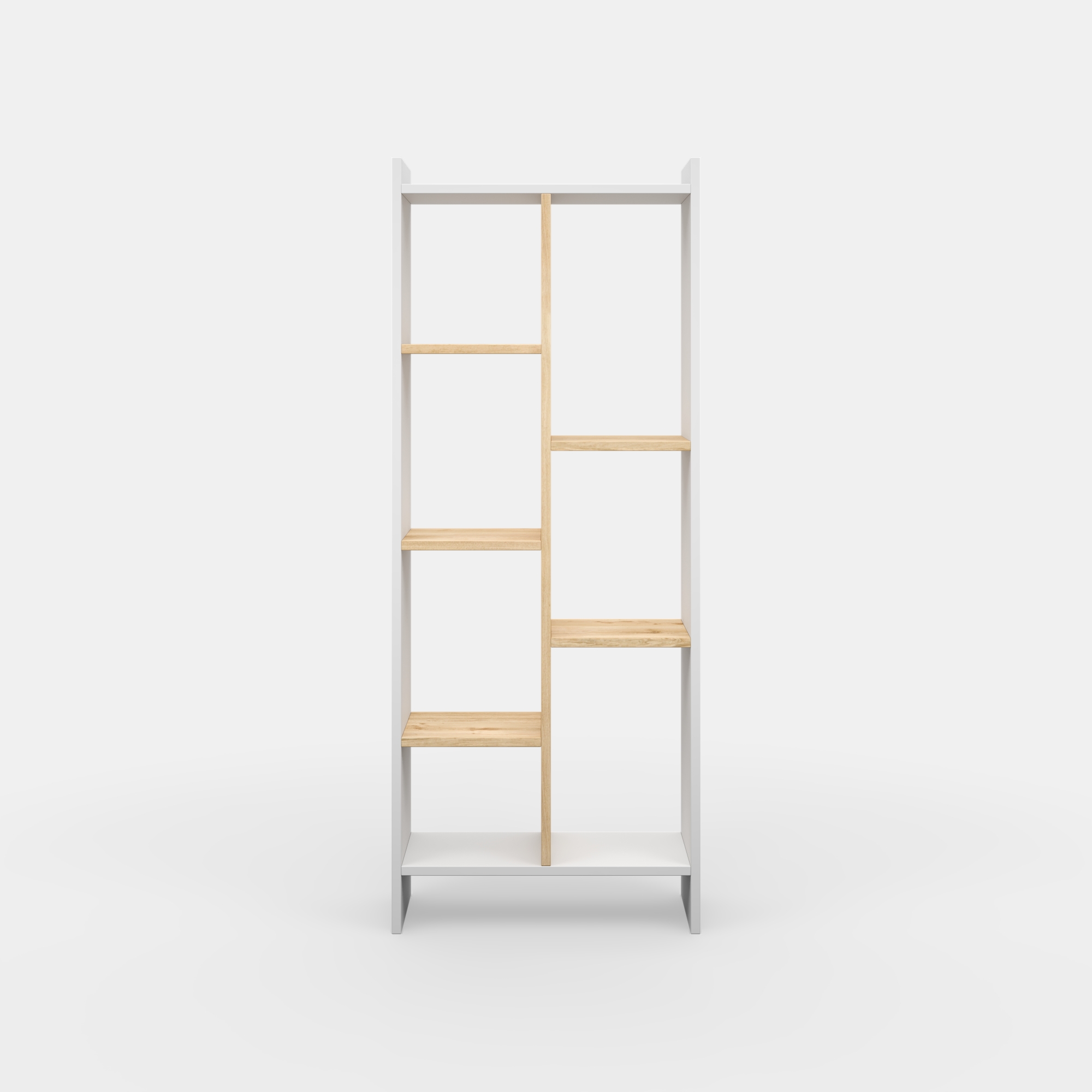 Ada Home Decor Eden 4 Tier Open Shelf Modern Bookcase, Oak/White