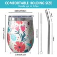thumbnail image 5 of 12oz Stemless Wine Tumblers Pioneer Flower Vacuum Insulated Stainless Steel Travel Tumbler Cups Mug with Lid and Straw for Champaign,Cocktail,Beer with Cleaning Brush, 5 of 5