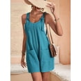 thumbnail image 4 of Women'S Summer Fashionable Short Jumpsuits, Casual Sleeveless Jumpsuits with Pockets Lake Blue 4XL, 4 of 7
