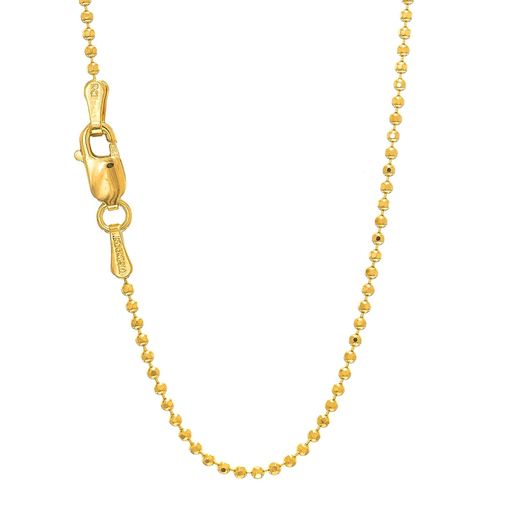 14k Gold 1.2mm Bead/Ball Chain Necklace