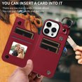 thumbnail image 4 of iPhone 14 PRO Case ,Card Slots Leather Wrist Strap Phone Cover for iPhone 14 PRO, 4 of 5
