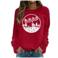 thumbnail image 1 of Chandail de Noël pour Femmes Col Rond Cardigan d'Hiver Manches Longues Blouse Imprimée Graphique Chandail à Capuche Mode Veste Mi-Longue Douce, 1 of 6