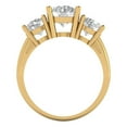 thumbnail image 4 of 3.25 ct round cut clear Zircon 18k yellow gold 3 stone Bridal Wedding Engagement Promise Anniversary Ring for Women size 10.25, 4 of 7