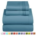 thumbnail image 2 of Split King Sheets for Adjustable Beds - 5 Piece Split King Sheets Set, Deep Pocket, Hotel Luxury, Extra Soft, Breathable and Cooling, Blue Heaven Split King Bed Sheets, 2 of 8