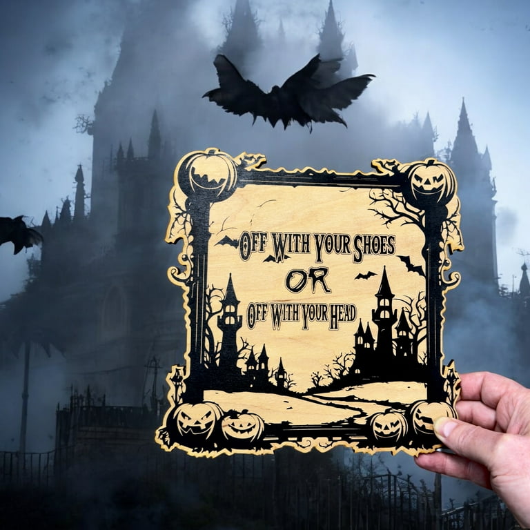 Sign - Black - Off with your shoes Halloween Sign Sign - Black - Off with your shoes Halloween Sign