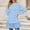 *WMY* Light Blue, variant on Byworldtasic Womens Blouses Women's Printed Fashion Loose Casual Round Neck Pleated Long Sleeve T-shirt Dress Hem Fall Top
