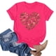 thumbnail image 3 of Primavera Top Mujeres de Moda de Cuello Redondo con Patrones de Corazón de Manga Corta Camiseta Top para Uso Diario Y de Fiesta, 3 of 5