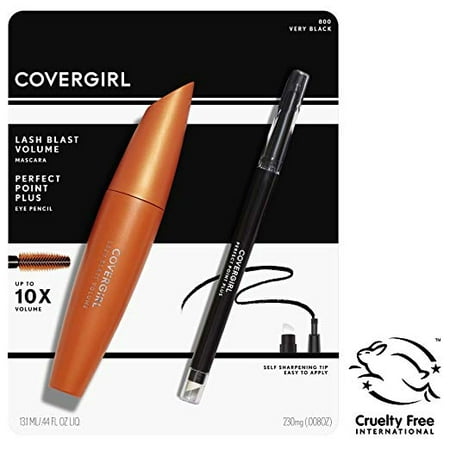 COVERGIRL Lash Blast Volume Mascara (Very Black) + Perfect Point Plus Eyeliner (Black Onyx) Value (Best Lengthening Mascara For Asian Lashes)