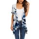 thumbnail image 1 of ICHUANYI Clearance Women Casual Printed Short Sleeve Cardigans Drape Open Front Lightweight Summer High Low Hem Tops(Blue, XXL) ICHUANYI WER2023081004533, 1 of 4