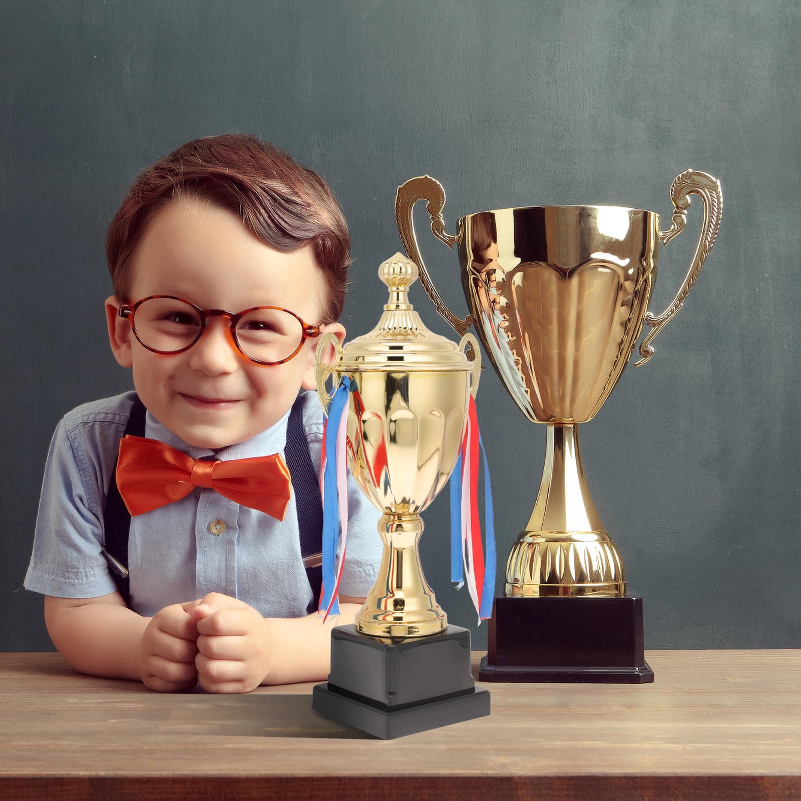 HORIALENCE 1Set Team Trophy for Awards Ceremonies Design Assorted Color Metal Construction 13.4x6.7x3.7in
