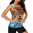 thumbnail image 2 of Xecao Animals on Noah's Ark print women's scoop neck, loose-fit workout tank tops for the gym., 2 of 9