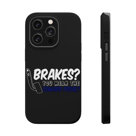 DistinctInk Tough Case for Apple iPhone 15 PRO (6.1" Screen), Compatible with MagSafe Charging - Brakes? The Coward Pedal?