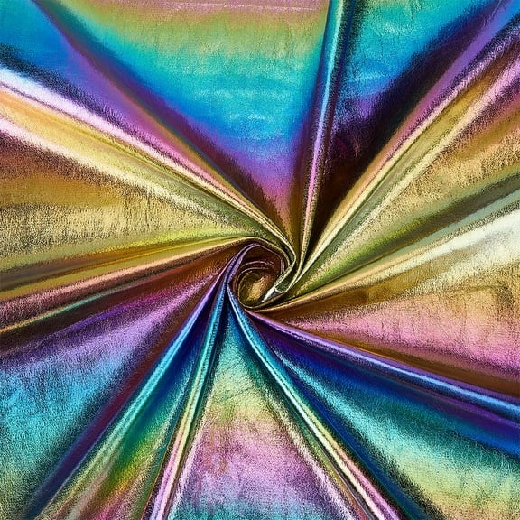 1 Yard 150cm Wide Iridescent Fabric Shimmer Sewing Crafting Imitation Leather Colorful Holograhic Fabric Costume Stage Performance Fabric for Clothing Patchwork Sewing Art Colorful 1yard
