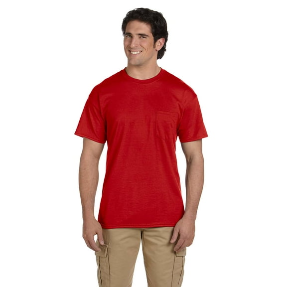 Gildan Dryblend Adult Tee With Pocket , G830 , Red , Large