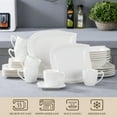 thumbnail image 6 of MALACASA, Series Elvira, 30-Piece Porcelain Dinnerware Set, Ivory White Dinner Set, Service for 6, 6 of 7