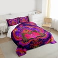 thumbnail image 3 of Homewish Purple Pink Damask Full Size Comforter Sets, Western Rustic Hippie Bedding Comforter Set, Teens kids Adult Female Reversible Bedding Sets, Lightweight Room Decor, 3 Pieces, 3 of 8