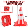 thumbnail image 6 of 28" PVC Traffic Cones 12 Pack, Portable Safety Cones with UV-Protected Surface and Reflective Collars, Orange Parking Lot Cone Construction Cones for Warehouse Organization and Crowd Control, 6 of 10