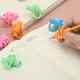 thumbnail image 5 of Uxcell 3 Pcs Agarraderas de lápiz para escritura de 3 dedos, Rosa, Verde, Azul Claro, 5 of 6