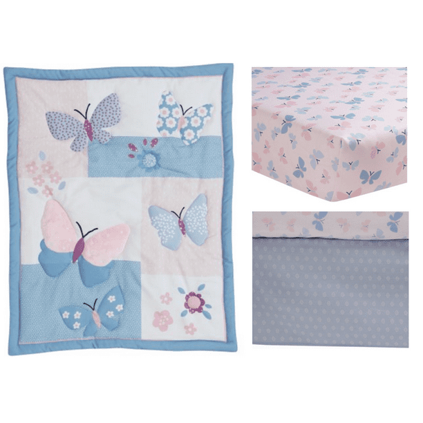 Lambs & Ivy Bedtime Originals Butterfly Meadow Collection 3 Piece Crib