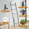 thumbnail image 6 of Hofitlead Ladder Shelf 5-Tier Bookshelf,Storage Rack Shelves Wall Leaning Shelf,Free Standing Plant Flower Stand,Gray, 6 of 7