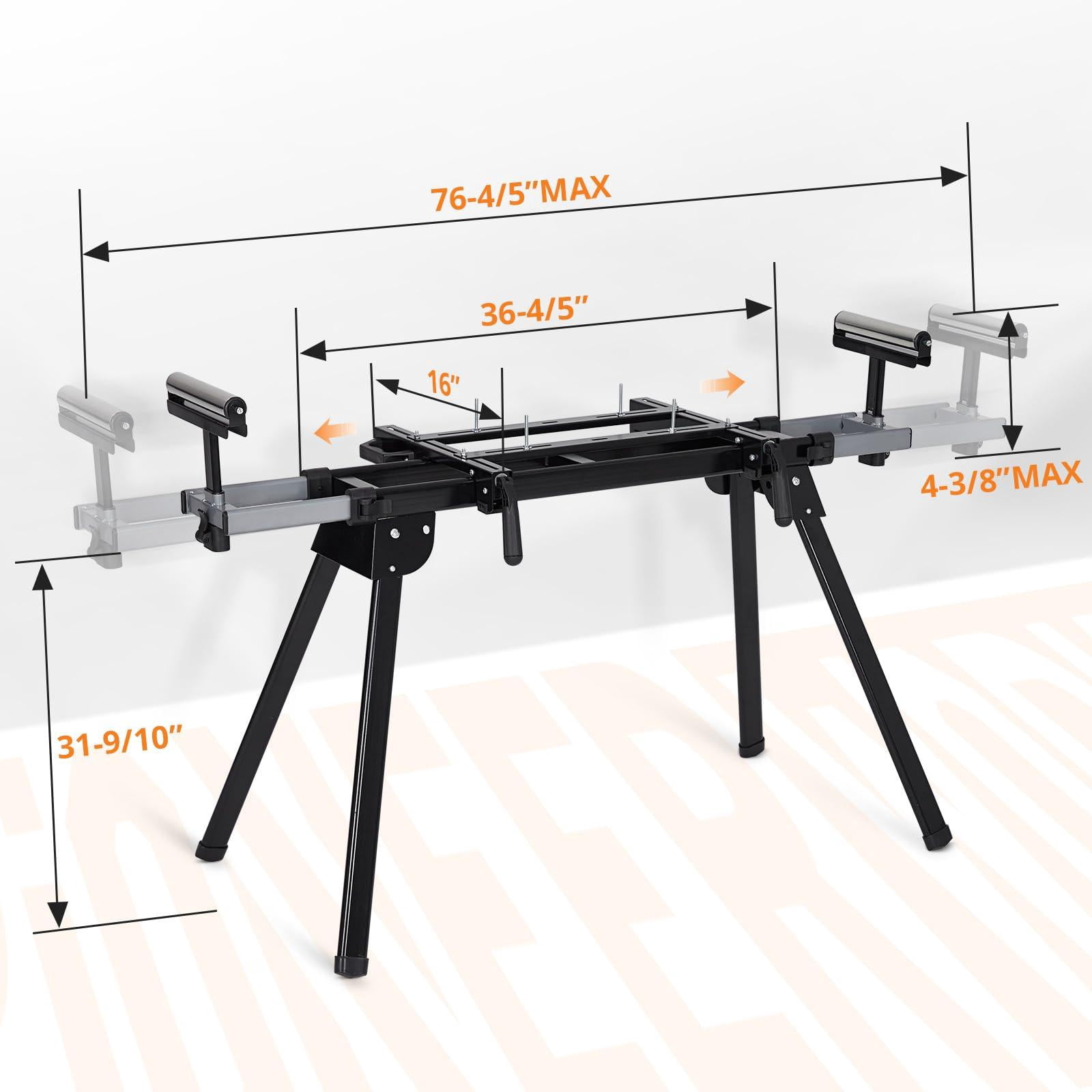 Trilenars Portable Miter Saw Stand, Folding, Universal Saw Stand,Adjustable Stand Miter Saw Table, Stainless Steel, Compatible with Most Table Saws