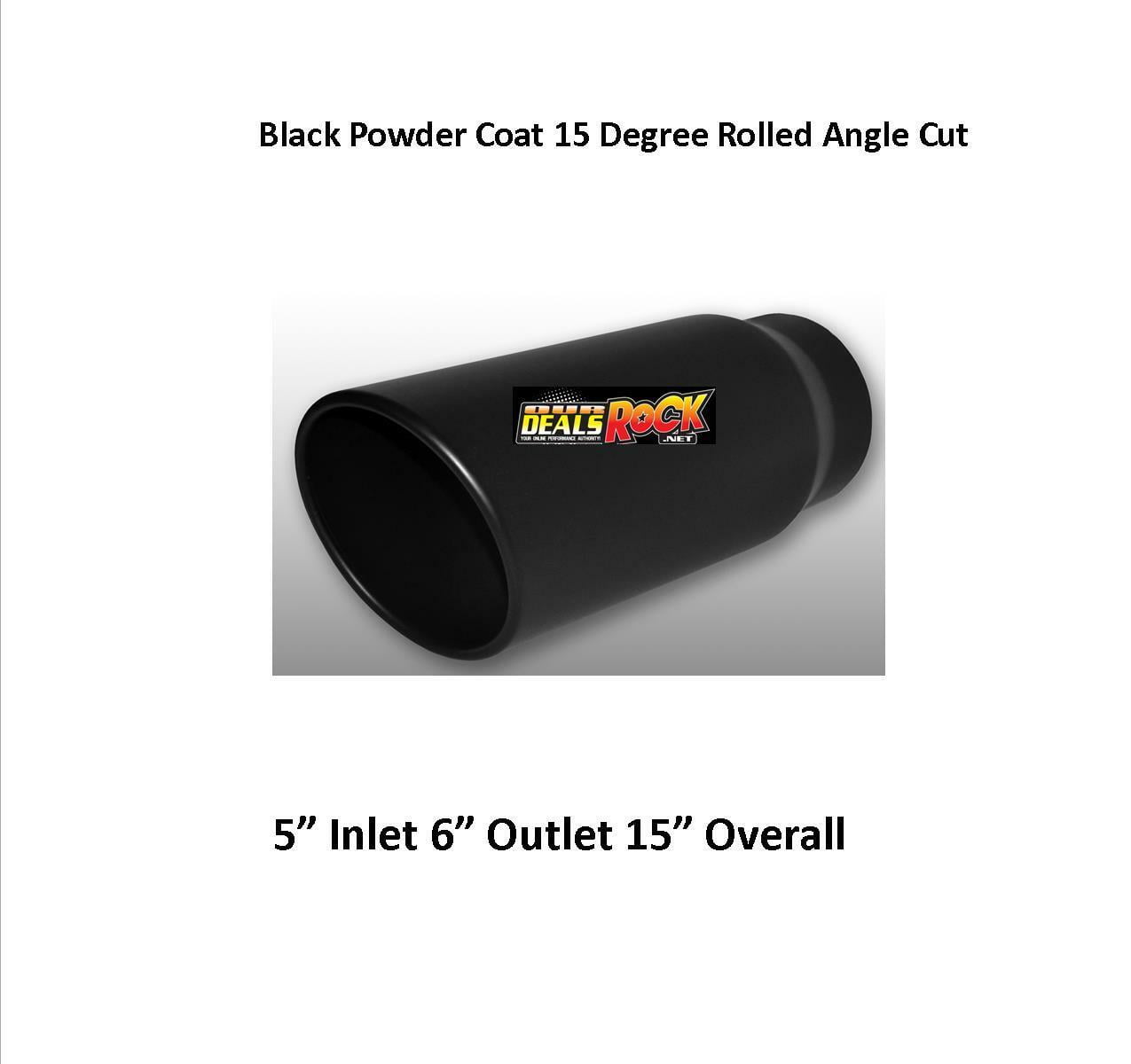 Brand New Flat Black Exhaust Tip 5" IN 6" Out 15" Long HI ...