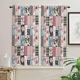thumbnail image 2 of Pink Blue Spring Floral Kitchen Curtains 63 Inch Length, Farmhouse Curtains & Drapes, Vintage Botanical Flower Rod Pocket Window Curtains for Living Room/Bedroom, 42" x 63", 2 Panels, 2 of 5
