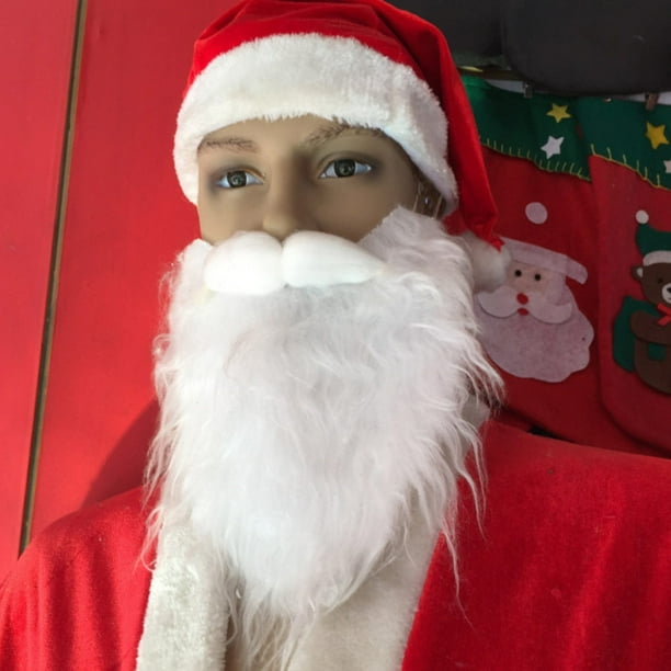 Pack De 6 Barbas De Papá Noel: Disfraz Navideño Con Banda Elástica Cómoda – Tamaño Único Adulto