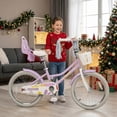 thumbnail image 5 of Costway Girls Bike, 20” Kids Bicycle with Basket, Doll Seat, Colorful Streamers, Reflectors Purple, 5 of 10