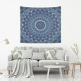 thumbnail image 6 of Blue Abstract Mandala Pattern Tapestry Wall Hanging Tapestries Happy Colorful Hippie Psychedelic Art Polyester Carpet Wall Decorative for Living Room Bedroom 80x60inch Home Decor Gifts, 6 of 7
