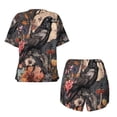 thumbnail image 5 of Lsque Moonlit Crow Blossoms Women's Short-Sleeved Pajama Set - 2 Piece Soft and Lightweight Sleepwear Set-4X-Large, 5 of 9