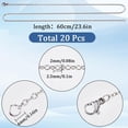 thumbnail image 6 of 20 PACK 24 Inch/ 0.6m 2mm 304 Stainless Steel Necklace Chains Bulk Silver Necklaces Making Chain Metal Lobster Claw Cable Chains Necklaces for Jewelry Making Supplies Women Adult DIY Craft DIY, 6 of 6