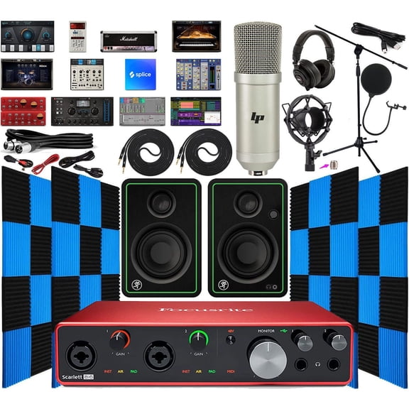 Focusrite Scarlett 8i6 3rd-Gen USB-C Audio Interface Studio Bundle – Monitors, Mic, Headphones & Software