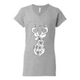 thumbnail image 2 of Deer Rose Animal Lover Womenâ€™s Standard V-Neck Tee, Heather Grey, Medium, 2 of 3