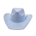 thumbnail image 5 of Felt Cowboy Hat with Pinch Front Shapeable Wide Brim for Men Women Western Cowgirl Rodeo Halloween Stage, 5 of 5