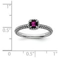 thumbnail image 5 of 925 Sterling Silver Stackable Expressions Checker-cut Rhodolite Garnet Ring Size: 5; for Adults and Teens; for Women and Men, 5 of 5