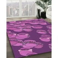 thumbnail image 3 of Ahgly Company Machine Washable Indoor Square Transitional Dark Magenta Purple Area Rugs, 8' Square, 3 of 7
