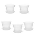 thumbnail image 4 of 4 Inch 5 Pack Orchid Pots With Holes And Saucers Clear Plastic Orchid-Pots, 4 of 5