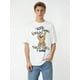 thumbnail image 1 of [Camiseta gráfica de algodón] Camiseta gráfica de algodón para hombre - Camiseta con estampado divertido, corte holgado informal, manga corta, cuello redondo, color blanco con diseño de perezoso marró, 1 of 5