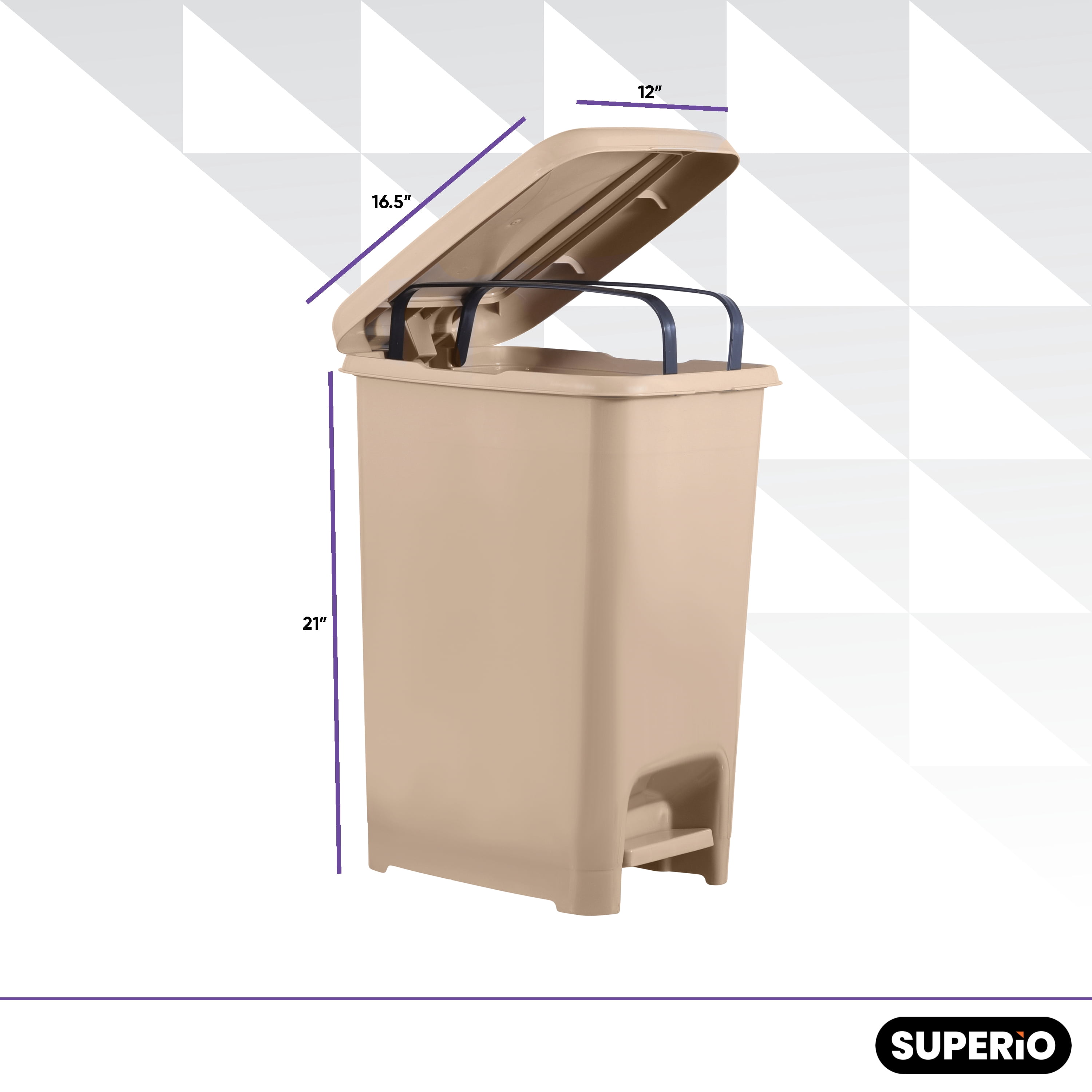 Slim 2.5-gallon Step on Trash Can with Lid Space Savor Beige Trash Can, Good for Dorm Room, Kitchen, Bathroom, or Office, Keeps the Room Neat and Clean
