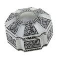 thumbnail image 4 of Cajas de redondas de la baratija del vintage, floral metálico del cromo grabado de la Baoblaze Cajas de joyería vintage, 4 of 7
